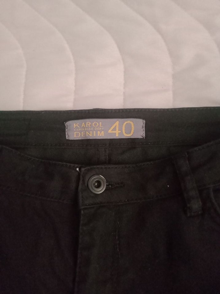 Siyah Dar Kesim Midi Kadın Kot Pantolon - Görsel 2