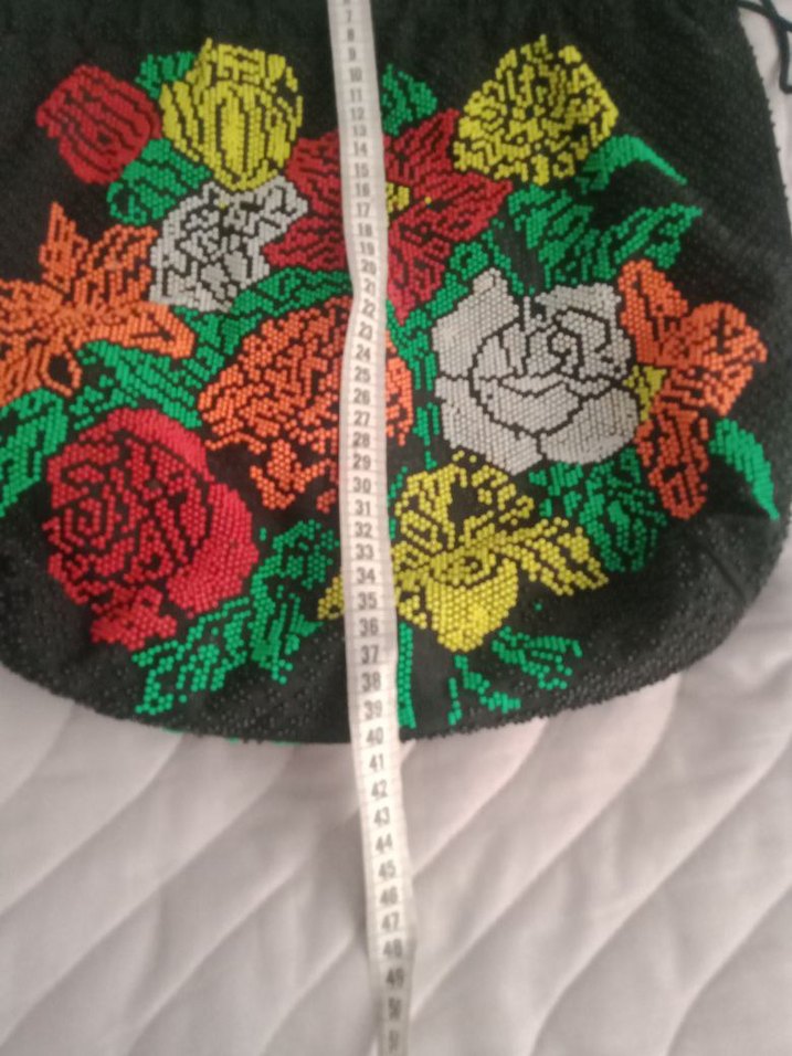 Boncuk İşlemeli Çok Renkli Bohem Örgü Çanta - Görsel 5