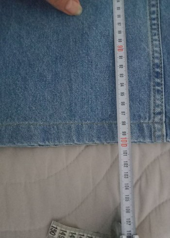 Düğmeli Mavi Kadın Denim Pantolon - Görsel 6