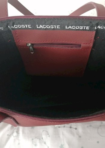 Bordo Deri Fermuarlı Kadın Çanta Lacoste - Görsel 5
