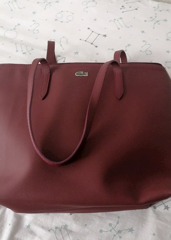 Bordo Deri Fermuarlı Kadın Çanta Lacoste - Görsel 3