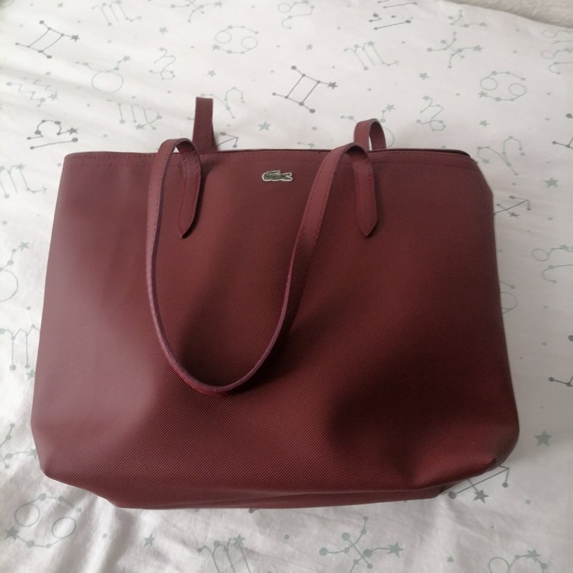 Bordo Deri Fermuarlı Kadın Çanta Lacoste - Görsel 3