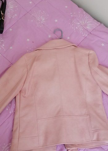 Pembe Süet Kadın Deri Ceket - Görsel 2