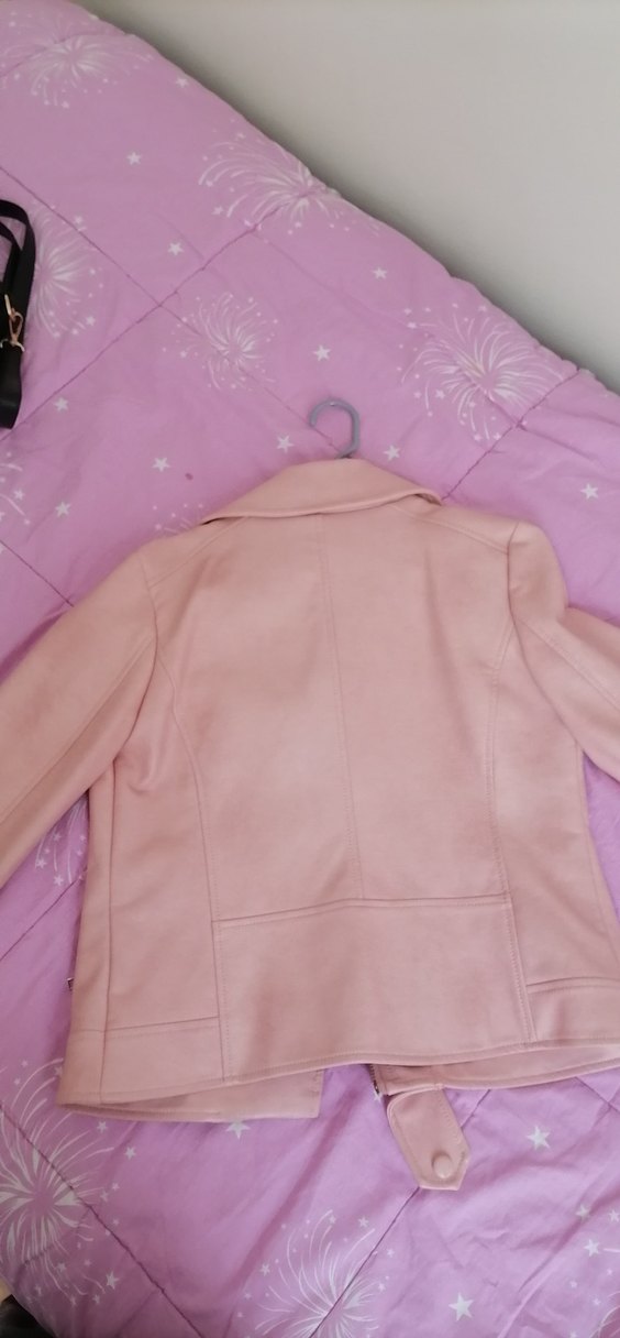 Pembe Süet Kadın Deri Ceket - Görsel 2