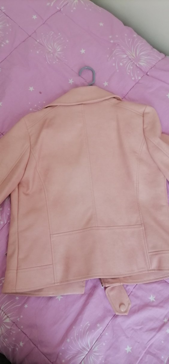 Pembe Süet Kadın Deri Ceket - Görsel 3