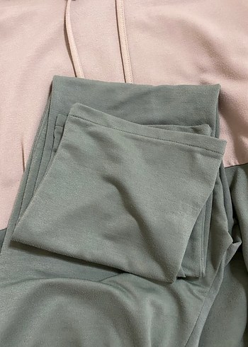 38 Beden Kadın Kapüşonlu Salaş Midi Sweatshirt takım