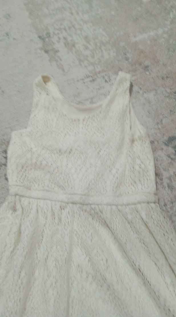 Kız Çocuk Beyaz Dantel Bohem Elbise - Görsel 2