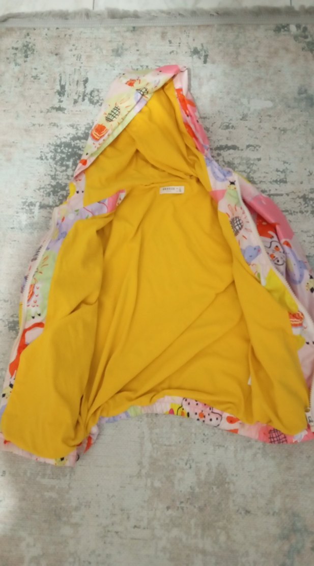 Kız Çocuk Kapüşonlu Renkli Batik Yağmurluk - Görsel 2