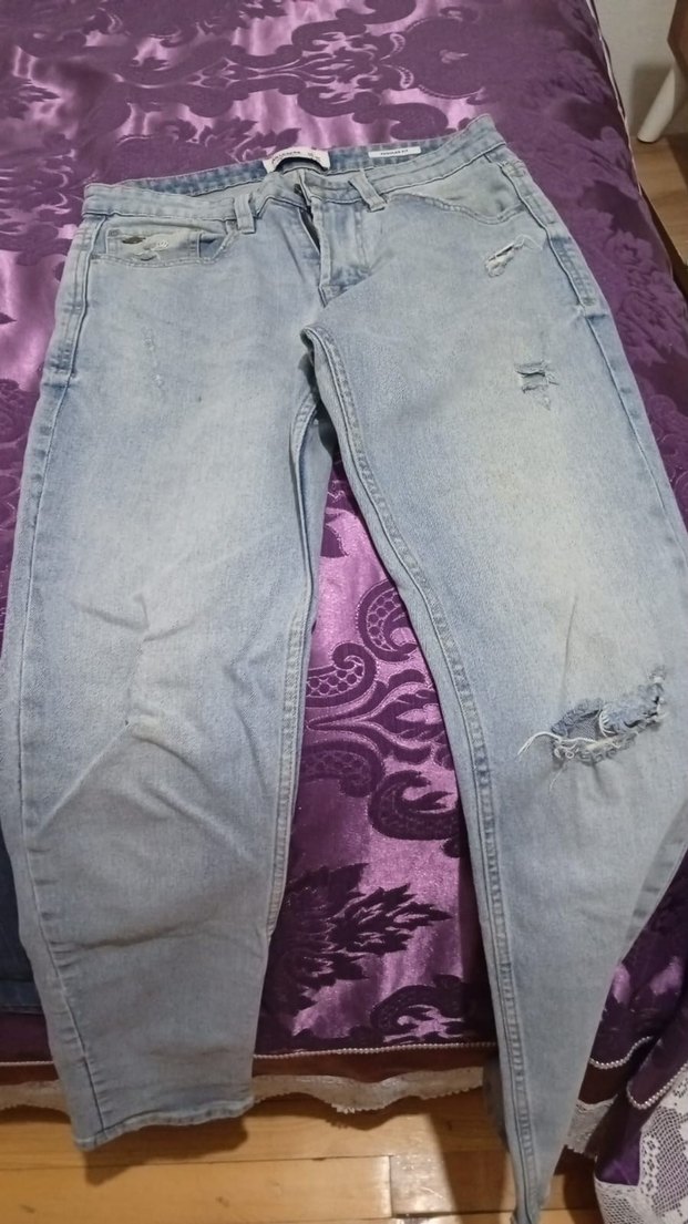 Gri Düğmeli erkek  Pantolon - Görsel 2