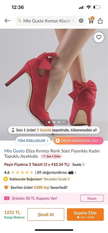 Mio gusto fiyonklu stiletto