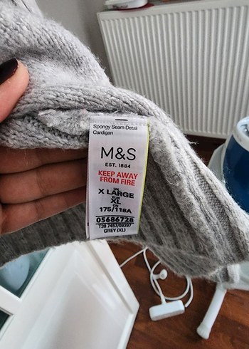 marks and spencer Gri Midi Uzun Kollu Triko Hırka - Görsel 3