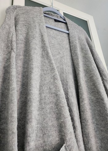 marks and spencer Gri Midi Uzun Kollu Triko Hırka - Görsel 2