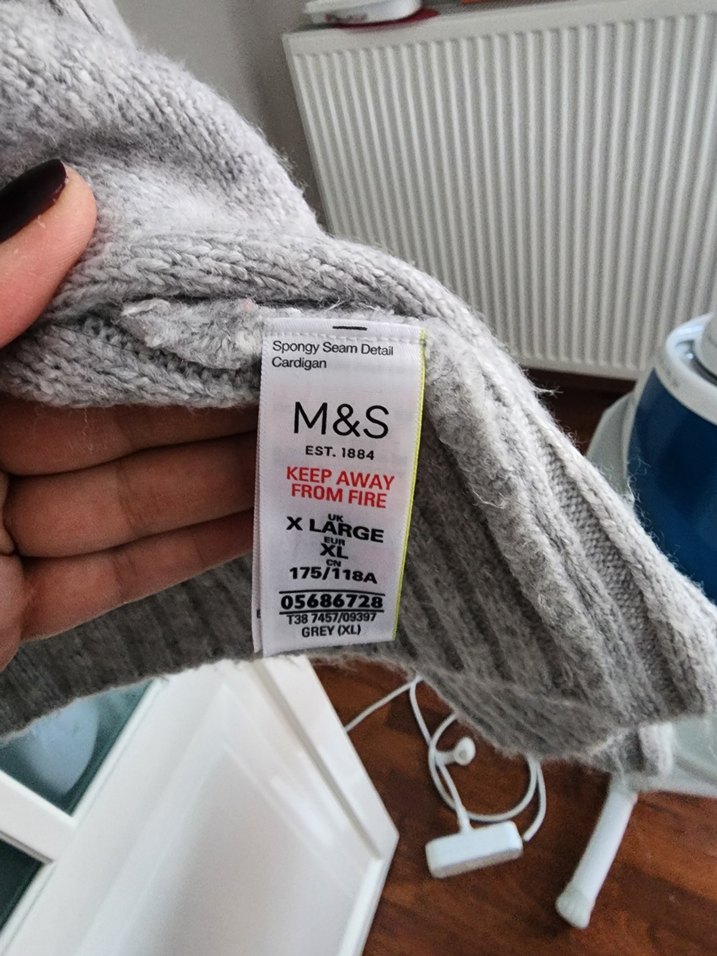 marks and spencer Gri Midi Uzun Kollu Triko Hırka - Görsel 3