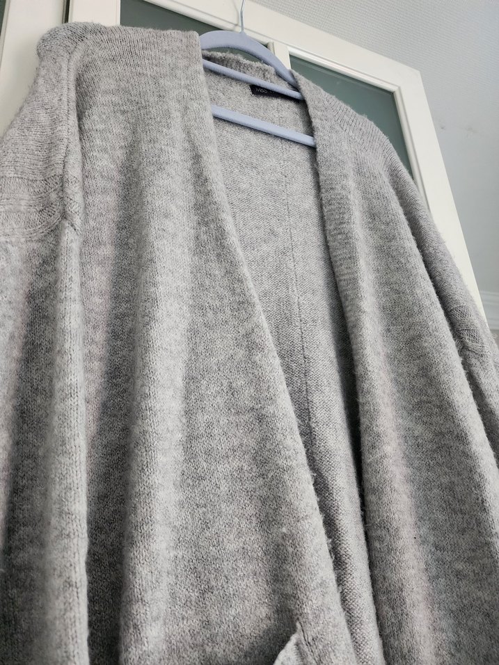 marks and spencer Gri Midi Uzun Kollu Triko Hırka - Görsel 2