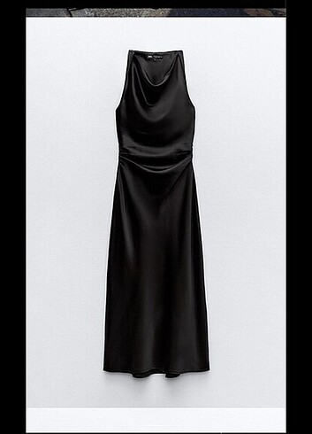 Zara saten midi elbise 