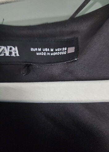 m Beden siyah Renk Zara saten midi elbise 