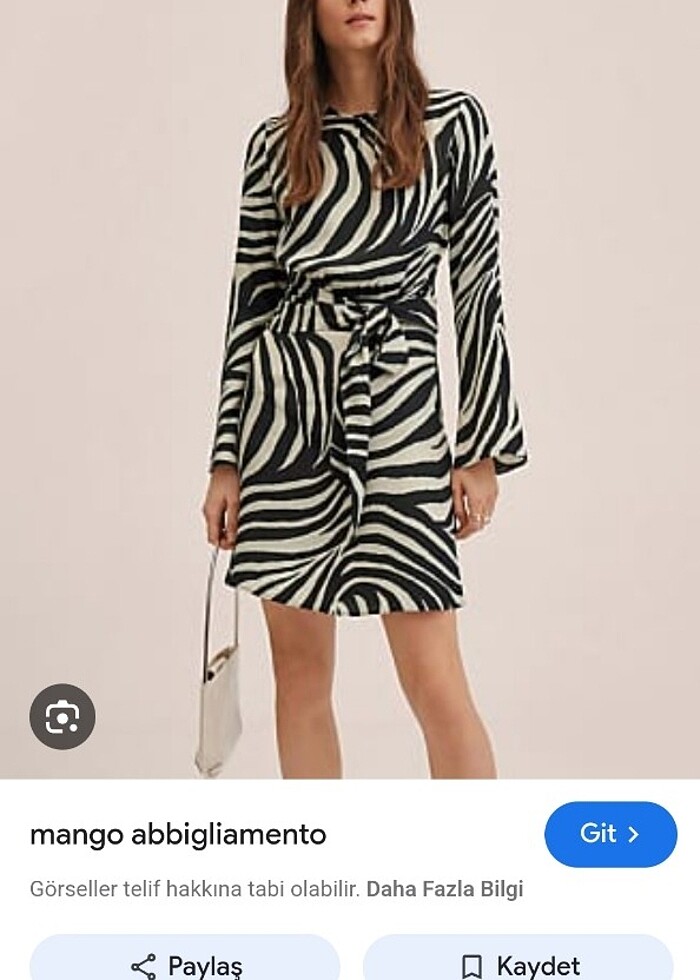 Mango zebra desen elbise  - Görsel 3