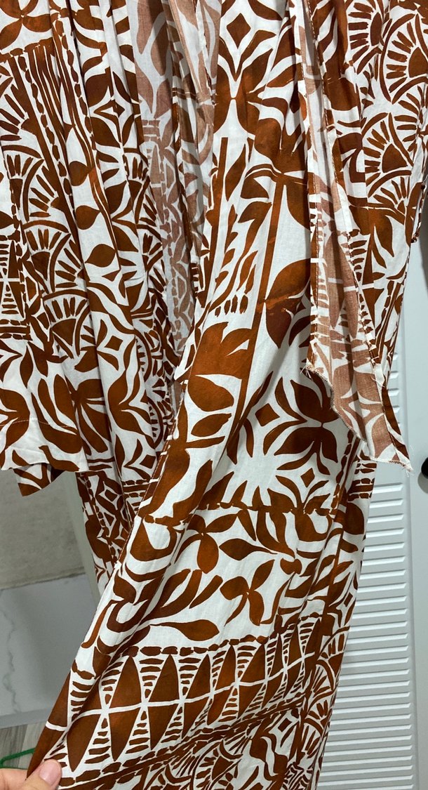 Uzun Boy Bohem Tarzı Bağlama Desenli Kimono - Görsel 4