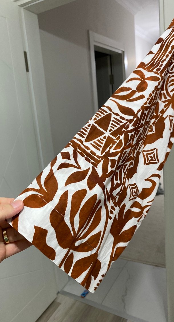 Uzun Boy Bohem Tarzı Bağlama Desenli Kimono - Görsel 2