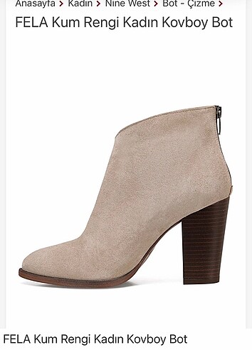 39 Beden Nine west Taş rengi süet bot