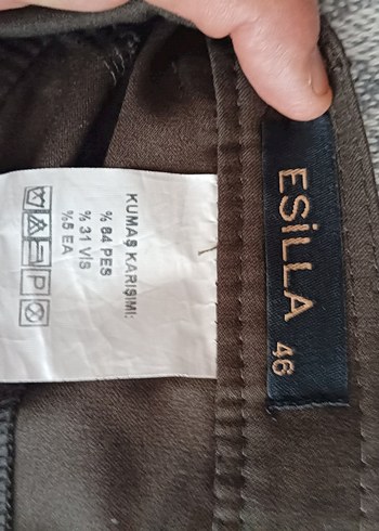 xl Beden Düz Kahverengi Kadın Kumaş Pantolon