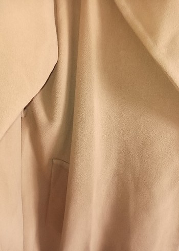 Bej Süet Midi Kadın Kaban - Görsel 6