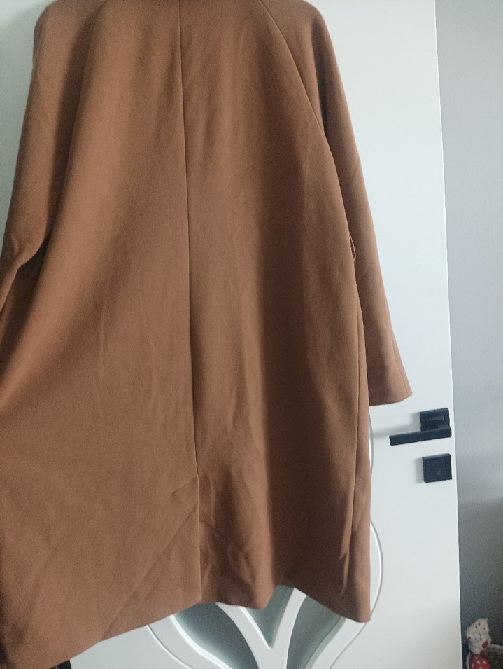 Bej Süet Midi Kadın Kaban - Görsel 2