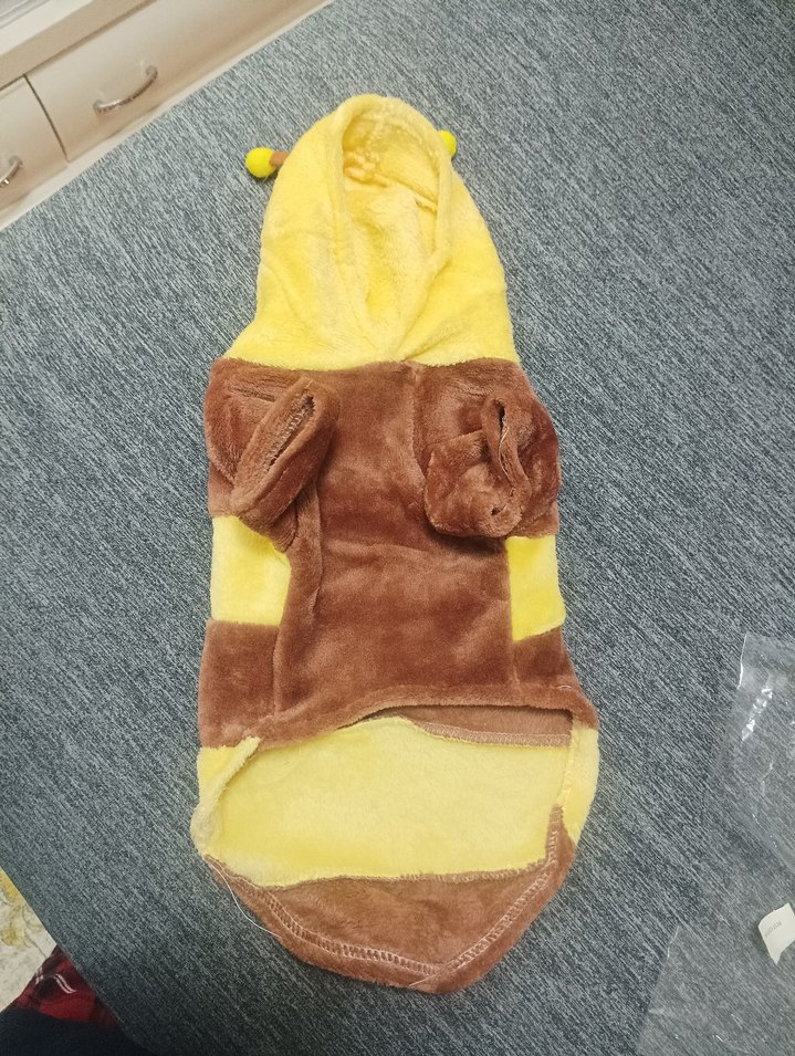 Sarı Kahverengi Tüy Detaylı Arı Desenli Köpek Kıyafeti - Görsel 2