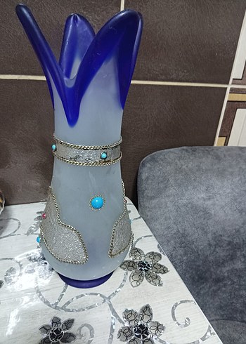 Açık Mavi Dekoratif Vazo - Görsel 3