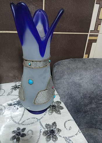 Açık Mavi Dekoratif Vazo - Görsel 2