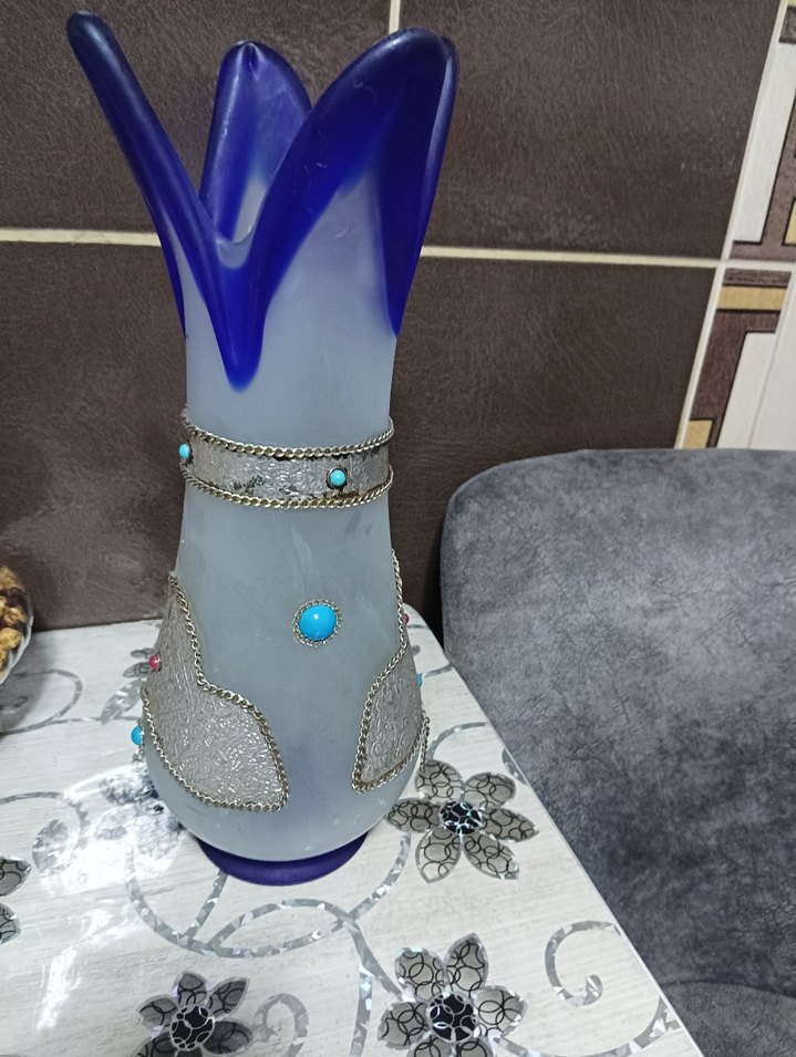 Açık Mavi Dekoratif Vazo - Görsel 3