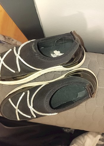 Siyah Gri Dolgu Topuklu Elastik Sneakers - Görsel 3