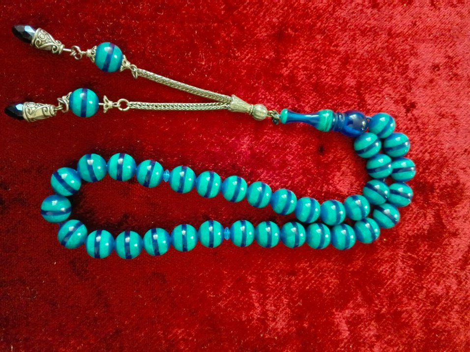 Renkli Turkuaz Erkek Tesbih - Görsel 2