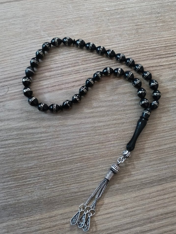 gümüş işlemeli kuka tesbih - Görsel 2