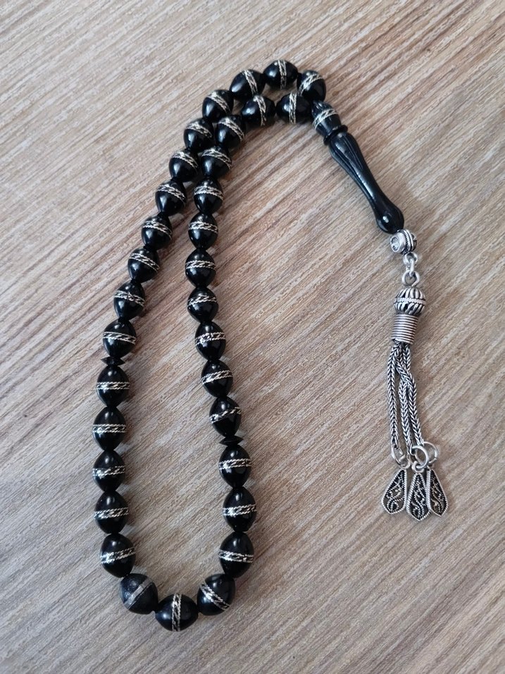 gümüş işlemeli kuka tesbih - Görsel 3