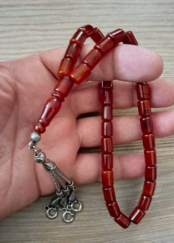 Bordo Parlak Erkek Tesbih - Görsel 2