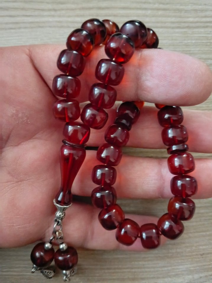 Bordo Parlak Erkek Tesbih - Görsel 3