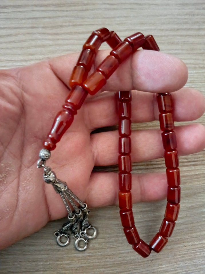 Bordo Parlak Erkek Tesbih - Görsel 2