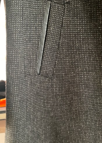 Gri Midi Hamile Kabanı Fermuarlı. siyah - Görsel 4