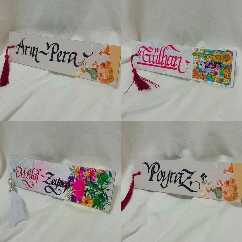 isme Özel çok şık püsküllü kitap ayracı - Görsel 3