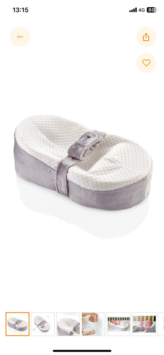 BabyJem Bebek Uyku Minderi Gri Beyaz - Görsel 3