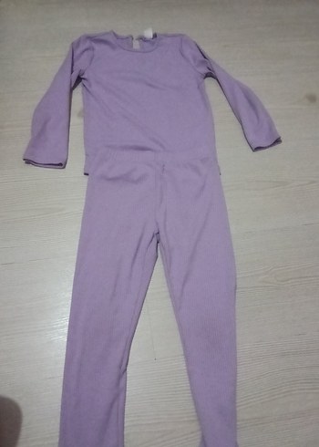 Bebek Kız İçin Mor Uzun Kollu Takım - Görsel 2