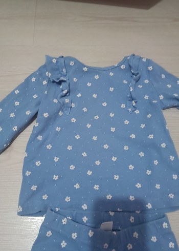 Uzun Kollu Mavi Baskılı Bebek Kız Takımı - Görsel 4