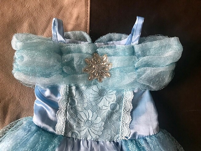 5 Yaş Beden Mavi prenses parti elbise kostüm