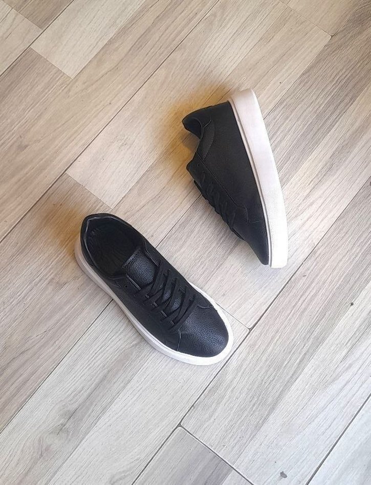 Siyah Bağcıklı Erkek Sneakers - Görsel 3