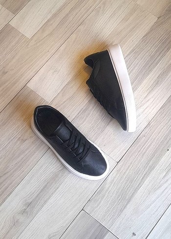 Siyah Bağcıklı Erkek Sneakers - Görsel 3