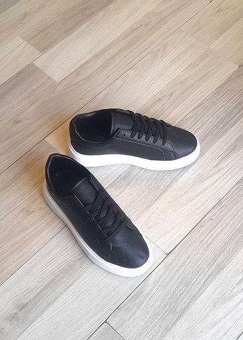 Siyah Bağcıklı Erkek Sneakers - Görsel 4