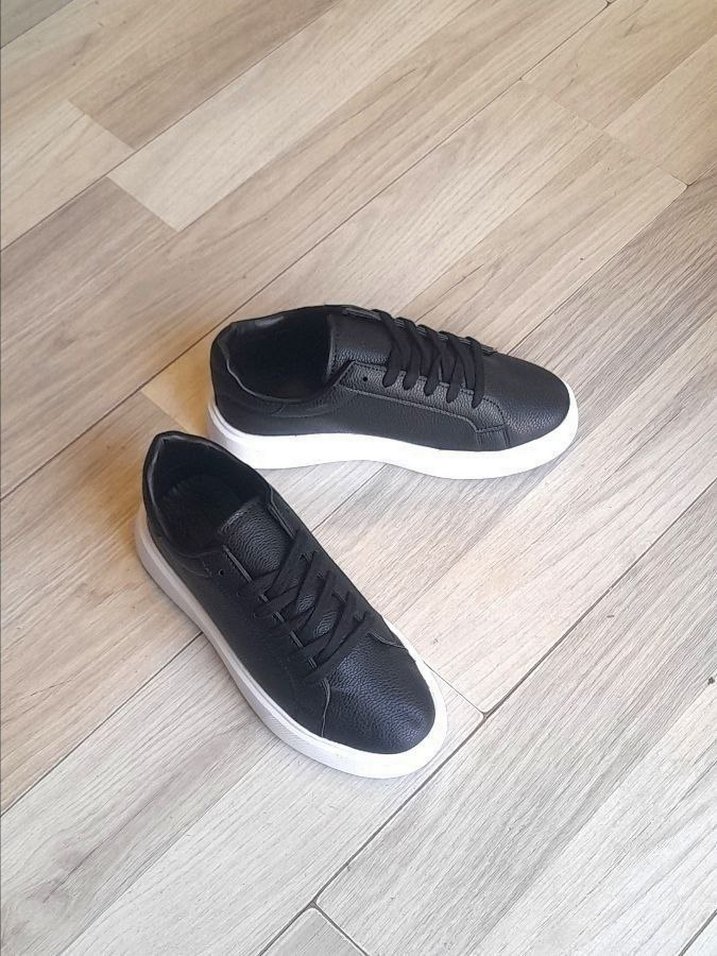 Siyah Bağcıklı Erkek Sneakers - Görsel 4