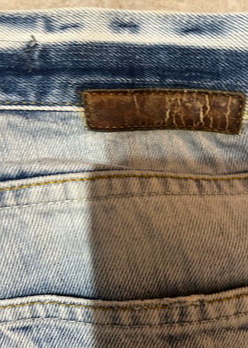 Erkek Gri Mavi Bol Kesim Midi Denim Pantolon 33-32 - Görsel 6