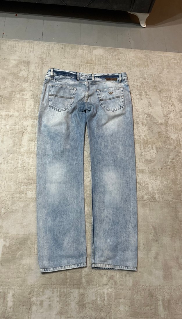 Erkek Gri Mavi Bol Kesim Midi Denim Pantolon 33-32 - Görsel 4